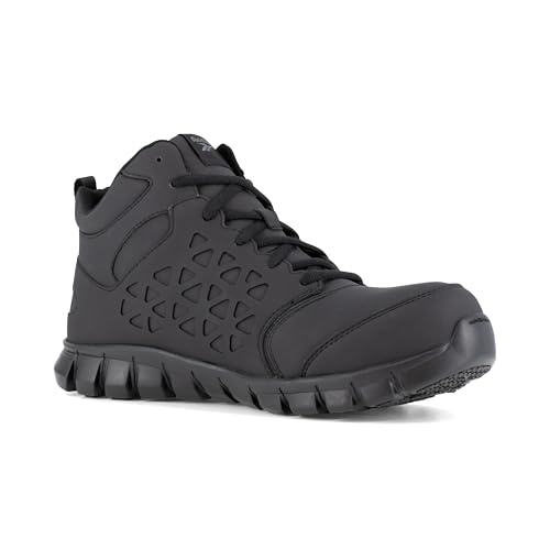 Reebok Work Men's Sublite Cushion Work Black and Gray Composite Toe Boots
