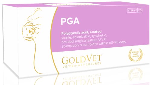 Image of PGA Veterinary Suture 4-0, 3 /8 Round 24mm Reverse Cutting Needle (Comparable to Vicryl), 35 inch
