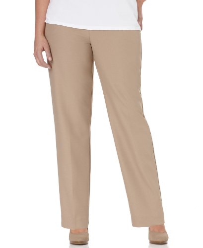 Alfred Dunner Womens Plus Average Pant, Beige, 24W