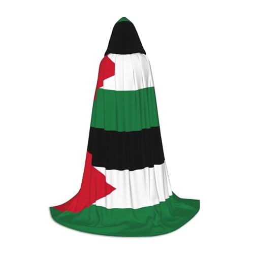 Longue cape à capuche avec drapeau palestinien pour défilé et costume d'Halloween