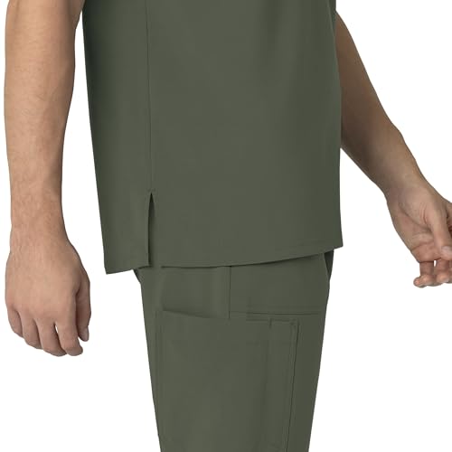 Carhartt Force Cross-Flex Men's Henley Scrub Top, Olive, M - image 3