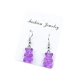Material: Harz FlyHigh 1 para Kreative Nette Mini Gummibärchen Ohrringe Minimalismus Cartoon Design Weibliche Ohrbügel Danglers Schmuck Geschenk