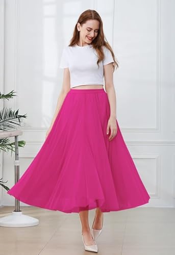 SANGTREE Women's Tutu Tulle A-Line Layered Mesh Skirt, US XS - US 2XL4