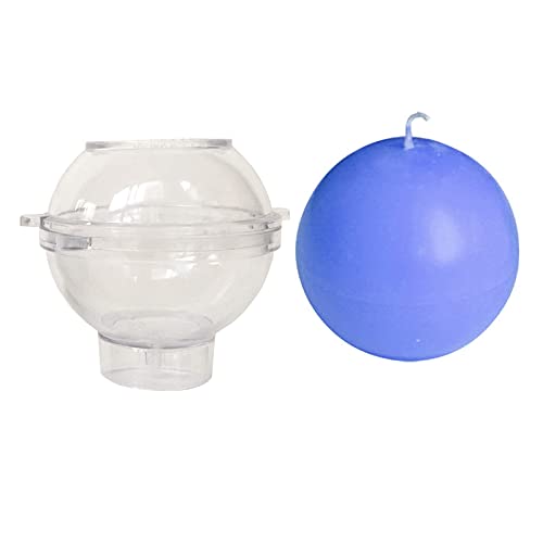 Molde de vela esférico de plástico 3D, moldes para velas en forma de redonda, molde de plástico para hacer velas perfumadas (9 cm) Cover