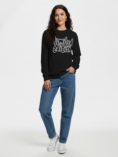 Image of LEOTUDE Full Sleeve Cottonblend Oversized Tshirt for Women, Round Neck