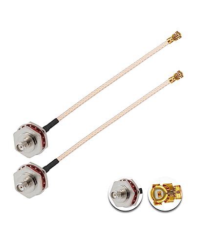 Vecys 2PCS U.FL IPEX to SMA Female Waterproof Box M16 Low Loss Coaxial Cable 2" /5CM IPX IPEX to SMA Female RG178 Coaxial Pigtail Cable for Wireless Routers Mini PCIE Network Cards PCI