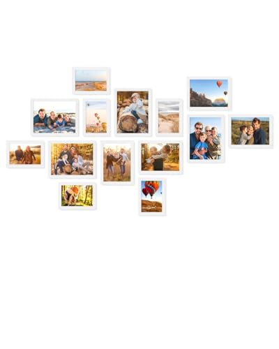 PHOTOLINI Bilderrahmen Set verschiedene Größen, Bilderwand Collage 14...