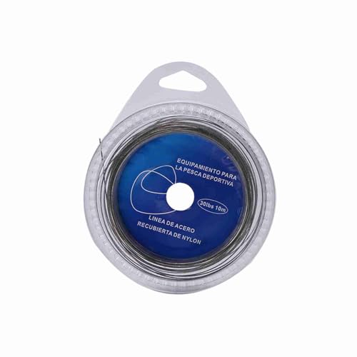 Fishing Line Wire Leader, Stainless Steel Trace Lure 10 Meter with 12Pcs Crimps Sleeves(30lbs)