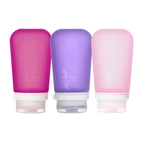 humangear GoToob+ 3-Pack, Large (3.4 fl oz), Rose/Lilac/Magenta