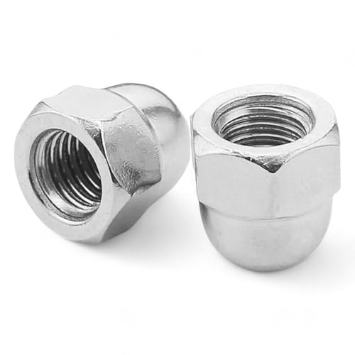 M8 Dome Nuts - 8mm Steel Hex Acorn Nut - Pack of 5