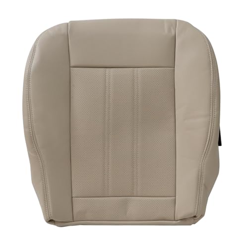 NLQR Front Driver or Passenger Side Bottom Replacement Perforated Seat Cover Microfiber Leather Medium Tan Compatible with Chrysler Town & Country 2011-2016 fit for Dodge Grand Caravan 2008-2020
