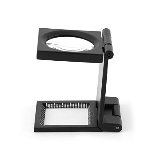 VBESTLIFE 10x28mm Zinc Alloy Linen Test Three-Folding 10X Magnifier Magnifying Glass with Scale for Textile Jewelry Collection Repair - Image 2