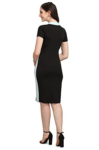 Image of PURVAJA Women's Corduroy Bodycon Knee-Length Cocktail Dress