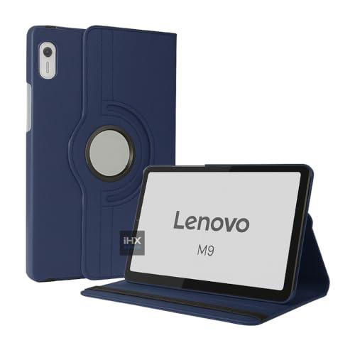 Capa Case Giratória Premium para Tablet Lenovo M9 de 9 Polegadas Magnética Executiva Proteção Completa (AZUL MARINHO)