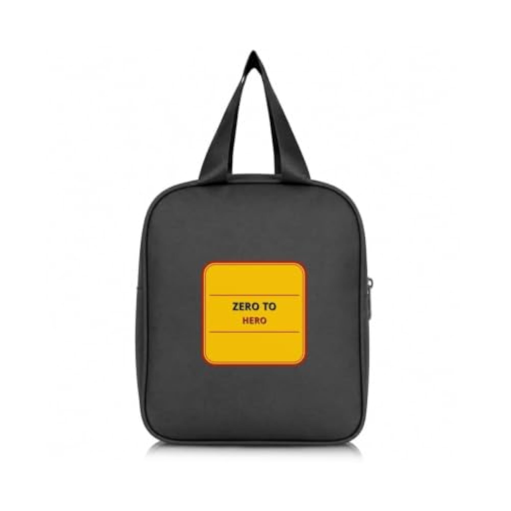 Reusable Portable Lunch Bag with Front Storage Pocket, Zipper Closure