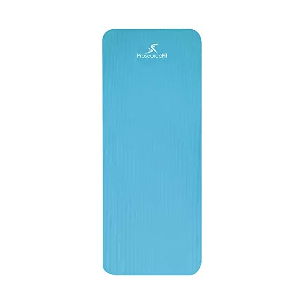 ProsourceFit-Extra-Thick-Yoga-Pilates-Exercise-mat ProsourceFit Extra Thick Yoga and Pilates Mat ½” (13mm) or 1" (25mm), 71-inch Long High Density Exercise Mat with Comfort Foam and Carrying Strap, Aqua