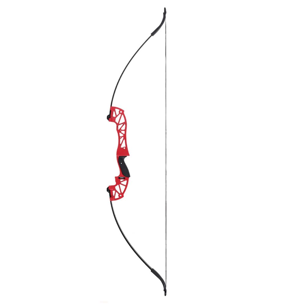 ACCMOS Arco Ricurvo, Arco a Tiro Diritto 30/40 libbre per Adulti Giovani Tiro con L'arco Metal Riser 53 pollici Caccia Pratica Archi (Recurve Red 30lb)