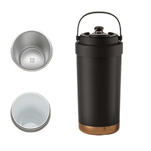 BFGQFAN ストロー付きタンブラー セラミック/ステンレス鋼 タンブラー 持ち運び ストロー付き 水筒 保温保冷 真空断熱 蓋つき こぼれない おしゃれ マグボトル 牛乳 コーヒー 豆乳 通勤 通学 かわいい 500ml 大容量 3 種類の飲み方 車載