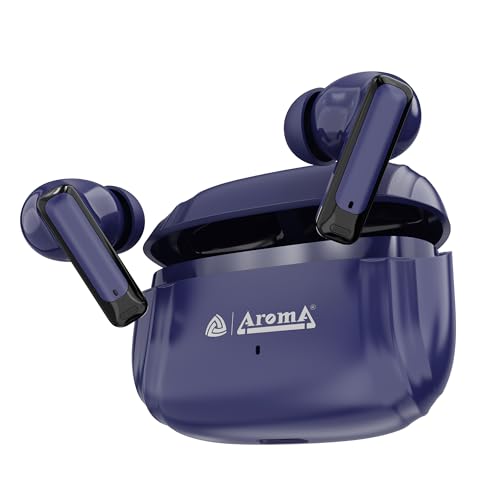 Image of AROMA TWS19 Power V5.4 True Wireless Earbuds, Dazzling Blue | up to 60H Playtime, ENC, Fast Charging, Heavy Bass, Bluetooth