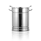 RIIGOOG Tragbare Holzkohlegrills, Edelstahl Holzkohle BBQ Grill Barrel 360° Rauchfreier...