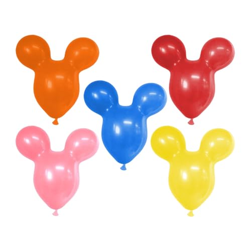 PMU Mouse Head Shaped Balloons 18 Inch PartyTex Premium Assorted Colors Latex Great for Mickey Mouse Theme Parties Pkg/48 *Inflate Mouse Ears first for proper inflation (See Video)