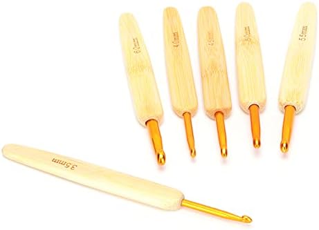 Jeanoko 8pcs Aluminium Oxide Crochet Hooks Set for Sweater Knitting Comfortable Ergonomic Design Suitable for Beginners and Enthusiasts 5.1in Length - 3