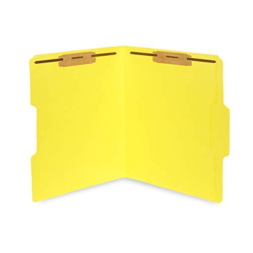 50 Assorted Color Fastener File Folders - 1/3 Cut Reinforced Tab - Durable 2 Prongs Bonded Fastener Designed To Organize Standard Medical Files, Law Client Files, Office Reports - Letter Size #TOP3
