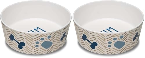 Loving Pets Dolce Moderno Yum Chevron Dog Bowl, Small (Pack of 2)