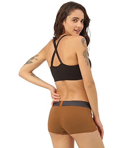Image of FREECULTR Antibacterial Micro Modal Boy Shorts for Women | Long Panty | Boxer for Girls- Pack of 3 (Black, Bourbon Yellow, Rosini Red)