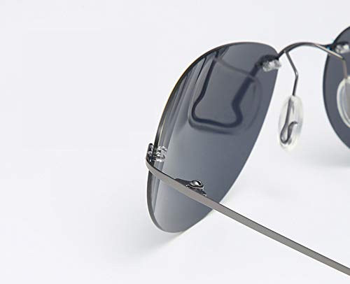 PLOPLO Polarized Titanium Alloy Matrix Neo Sunglasses men 13.9 g Ultralight Rimless Anti UV4004