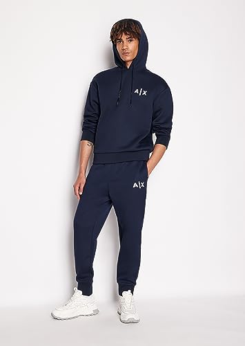 Armani Exchange Men's Jacquard Fleece Classic Simple Logo Pullover Hoodie Sweatshirt2