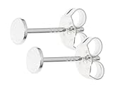 4 Pairs Sterling Silver Earring Posts 3mm Small Flat Board Glue On Post Setting with Earnut Safety Clutches Backs SS229-3