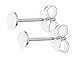 4 Pairs Sterling Silver Earring Posts 3mm Small Flat Board Glue On Post Setting with Earnut Safety Clutches Backs SS229-3
