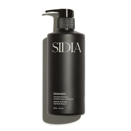 SIDIA The Hand Exfoliant in SOAKED | Smoothing Hand Scrub with Rice Exfoliators & Nourishing Botanical Oils | Fresh Cypress, Cedarwood & Amber | Clean, Vegan & Cruelty-Free | 2 fl oz / 60ml