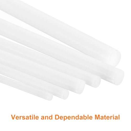 Image of uxcell 5 Pcs White Plastic Rods 12 x 500mm ABS Styrene Round Stick Round Solid Bar DIY Model for DIY Toys Building Making Architectural Model Making