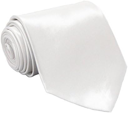 Soophen NEW Mens Necktie SOLID Satin Neck Tie White