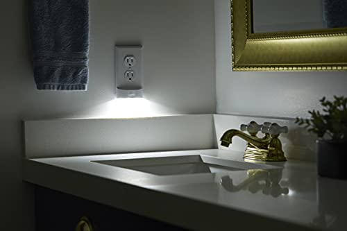 Image of Single, SnapPower MotionLight [for GFCI OUTLETS] - Motion Detecting LED Night Lights Built-in to Wall Plate - Bright /Dim /Off Options - Automatically On /Off Sensor - (White, GFCI)