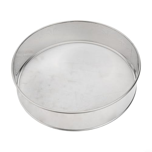 Setaccio per farina in acciaio inox per cucina, setaccio a maglia fine e filtro per olio, filtro per zucchero da 15 cm/20 cm/25 cm/30 cm, con bordo liscio (15 cm)