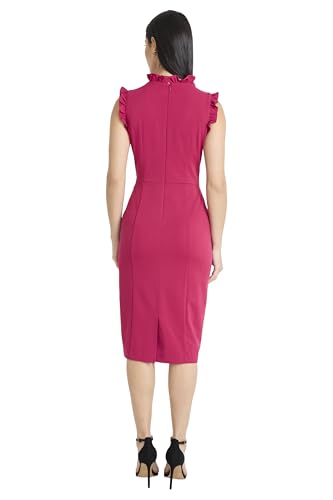 Image of Maggy London Womens Ruffle Neck and Armhole Sheath Dress