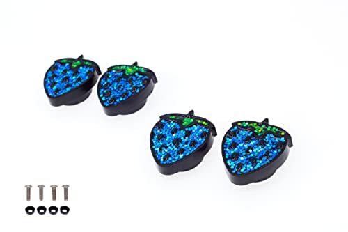 Image of Creathome Blue Strawberry Pattern Screw Cap, 4 Pack with M5 Machine Screws