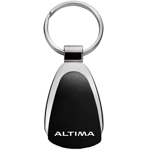 AU-TOMOTIVE GOLD Tear Drop Metal Key Ring for Nissan Altima (Black)