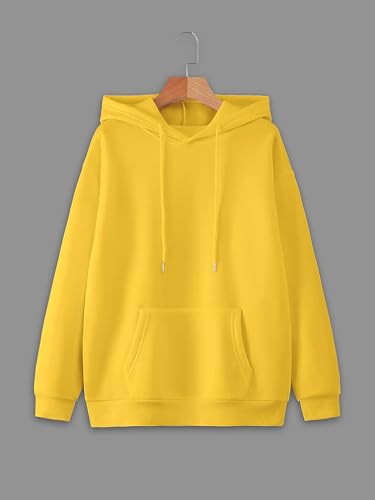 Image of Mack Jonney Solid Hooded Cotton Fleece Sweatshirt for Men-VMACK639116