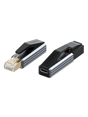 Hagibis USB C to Ethernet Adapter, Portable 1Gbps Gigabit RJ45 to Type-C (Thunderbolt 4/3 Compatible) Network LAN Hub, Compatible for MacBook Pro/Air, iPhone 16 Pro/Max, iPad Pro, XPS