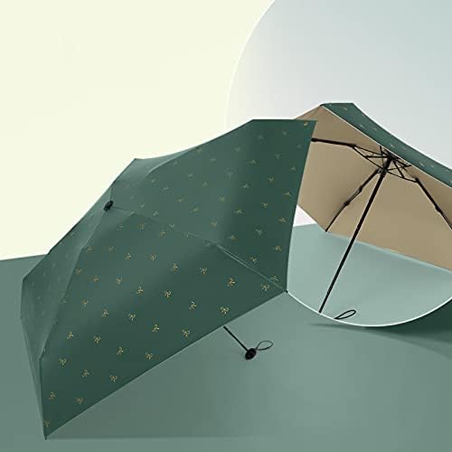 UV Protection Umbrella 140g Ultralight Clear Umbrella Sunscreen Girl Umbrellas Rain Women Portable Five Folding Small Umbrella Kids UV Parasol Umbrellas for rain (Farbe : Green)