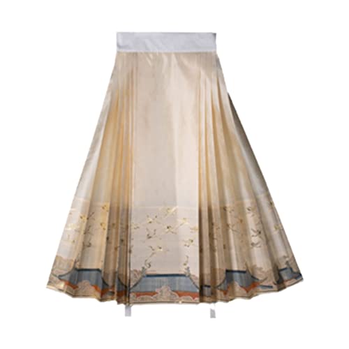 Jupe Hanfu femme style traditionnel chinois à motif grue taille L
