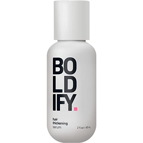 BOLDIFY 3X Biotin Hair Thickening Serum - Get Thicker Hair Day One - Natural 3-in-1 Hair Retention, Leave-In Conditioner & Plumping Blow Out Treatment - Healthy Looking Hair Growth - 2oz