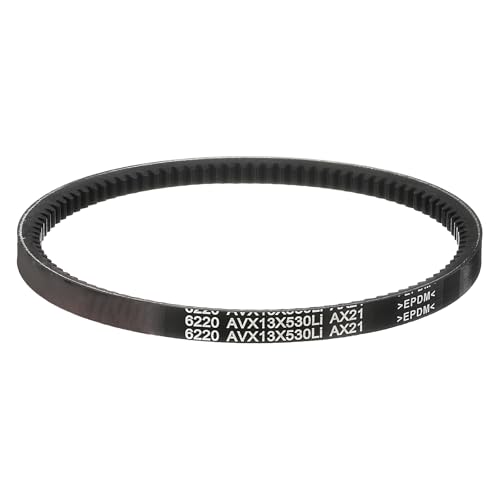 Image of uxcell AX21 EPDM V-Belt, Raw Edge Cogged Industrial Rubber V Belt 1 /2 inch Width x 21 inch Inside Circumference