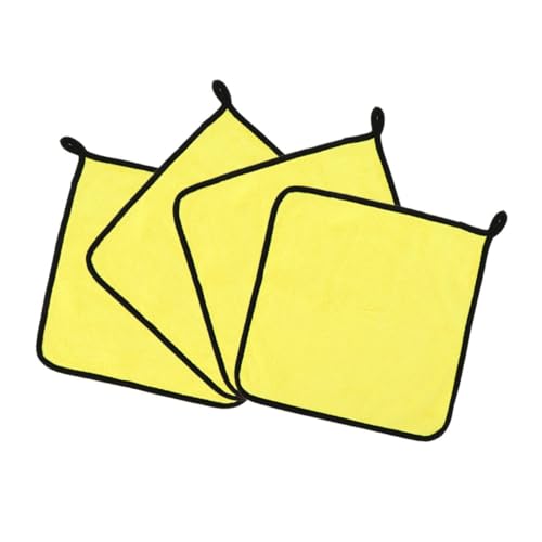 HOMOBABE 4個 ペット吸収タオル 軽量タオル ペット用スパタオル 子猫タオル 猫グルーミングタオル ペットバスタオル ペットの足タオル ペットの手ぬぐい ネズミタオル Yellow ファイバ