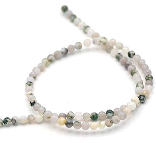 Alambre/hebra de 39 cm cuentas redondas 4/6/8 mm a elegir (para aproximadamente 2 pulseras), piedra natural a granel ideal para todas las creaciones de joyas artesanales, Large, Piedra Perla Piedra