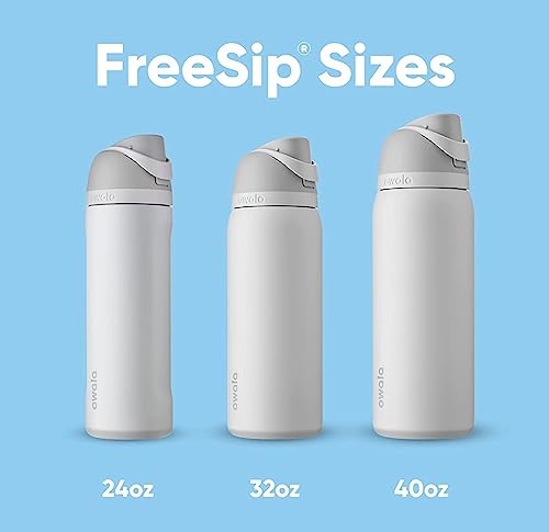 Image of Owala FreeSip Insulated Stainless Steel Water Bottle with Straw for Sports, Travel, and School BPA-Free Sports Water Bottle, 40 oz, Boneyard